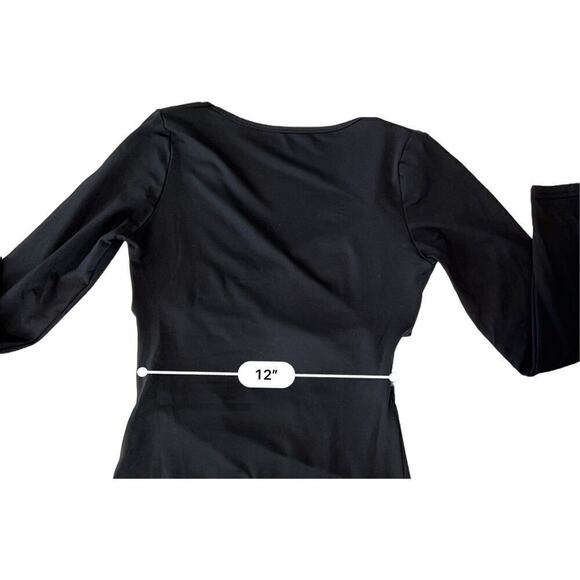 The Nadia Black Y2K Reversible Open Back Belly Bodycon Dress MEDIUM Baddie Sexy - Picture 7 of 12